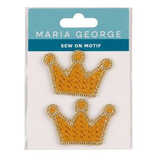 Maria George Crochet Crown Sew On Motif 2 Pack Yellow