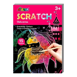 Avenir Unicorn Scratch Sheets 15 Pack Multicoloured