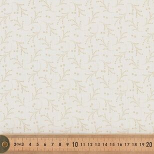 Dot Leaves 270 cm Cotton Quilt Backing Fabric Natural 270 cm