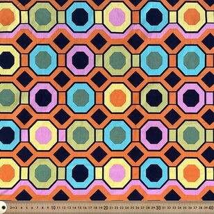 Hexagon 148 cm Bengaline Fabric Multicoloured 148 cm