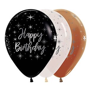 Sempertex Radiant Happy Birthday Latex Balloons Multicoloured 30 cm