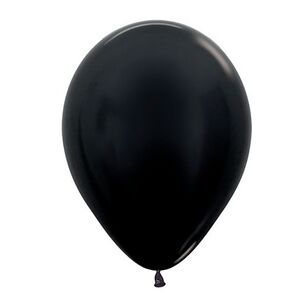 Sempertex Metallic Reflex Latex Balloons Black 30 cm
