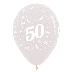 Sempertex Age 50 Crystal/Clear Latex Balloon 30 cm Clear 30 cm