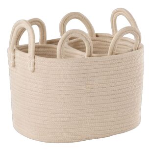 Living Space Cotton Rope Baskets Set Of 3 Cream