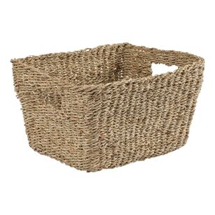 Living Space Rectangle Seagrass Basket With Handles Natural