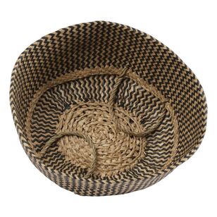 Living Space Seagrass Folding Basket Natural & Black 38 x 27 cm