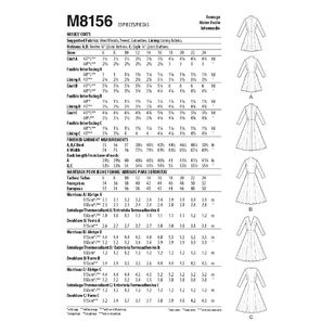 McCall's Sewing Pattern M8156 Misses' Coats White