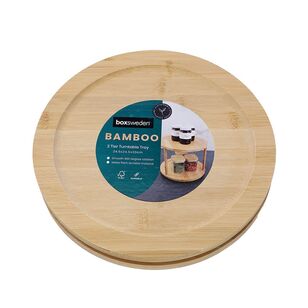 Boxsweden Bamboo 2 Tier Turntable Natural