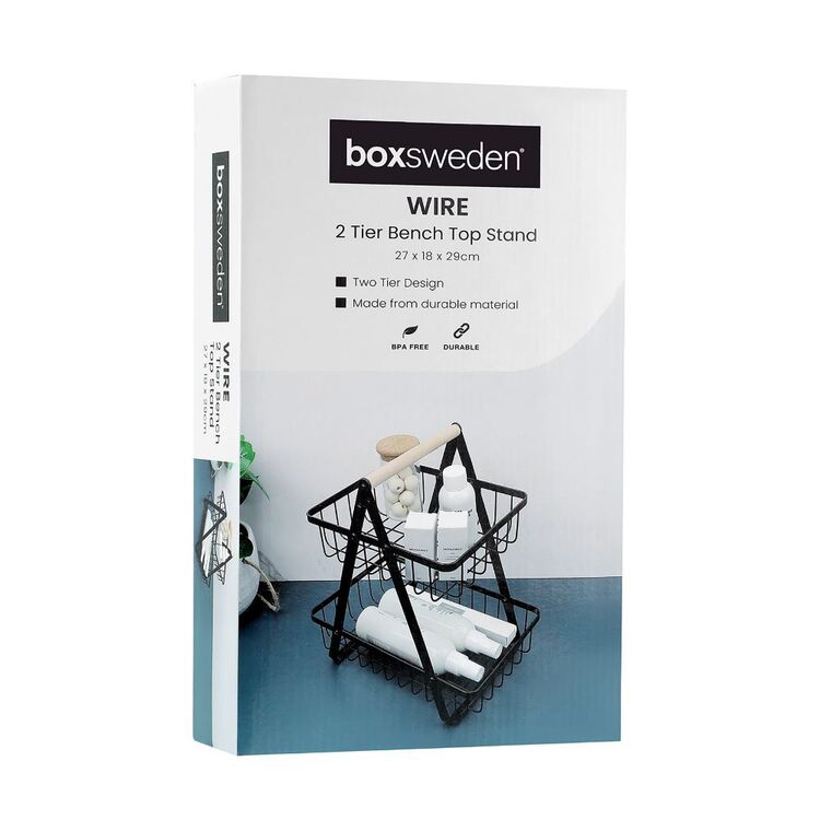 Boxsweden Wire 2 Tier Bench Top Stand Black