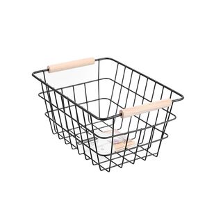 Boxsweden Toska Wire Basket With Beech Handle Black