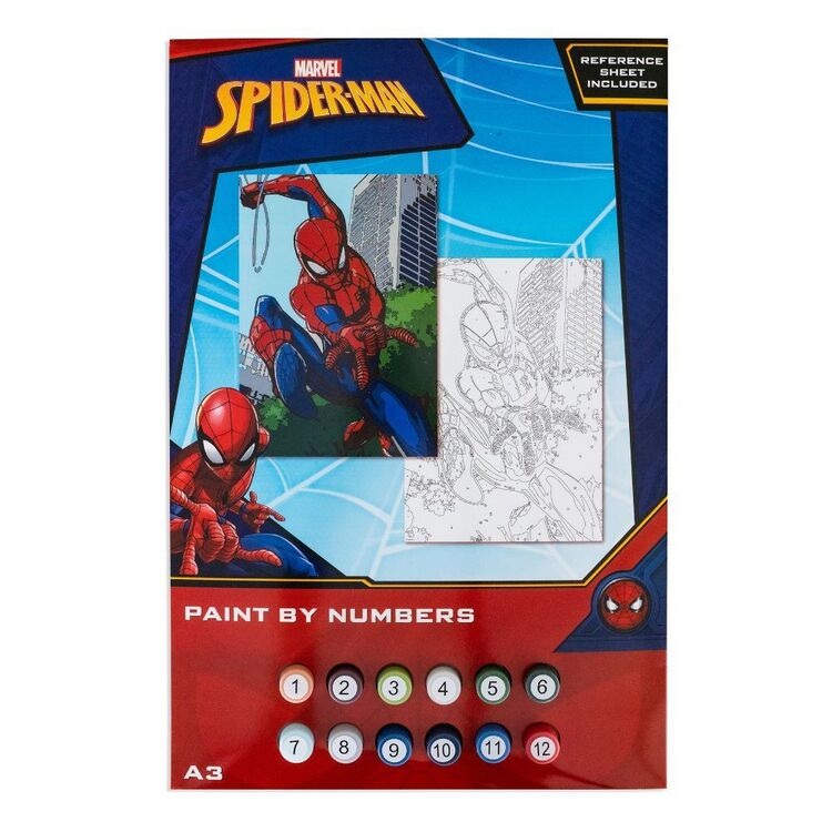 Marvel Spiderman A3 Paint By Numbers Multicoloured