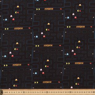 Pac Man Maze 112 cm Cotton Fabric Black 112 cm