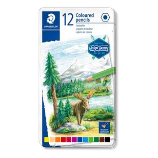 Staedtler Coloured Pencil Tin 12 Pack Multicoloured