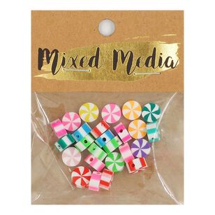 Ribtex Mixed Media Fimo Candy Swirl Beads 10 mm Multicoloured