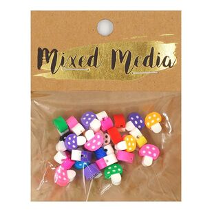 Ribtex Mixed Media Fimo Mushroom Beads 10 mm  Multicoloured