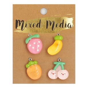 Ribtex Mixed Media Charms Baby Fruit 4 Pack Multicoloured