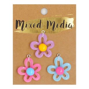 Ribtex Mixed Media Charms Loop Flower 3 Pack Multicoloured