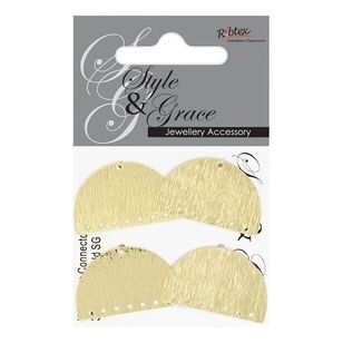 Ribtex Style & Grace Connector Gold Half Moon 4 Pack Multicoloured