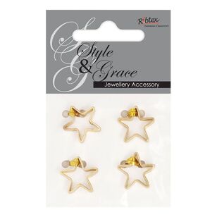 Ribtex Style & Grace Hollow Star Charm 4 Pack Multicoloured