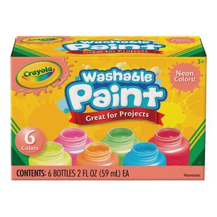 Crayola Washable Paint 6 Pack Neon Multicoloured