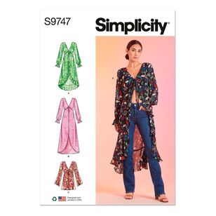 Simplicity Pattern S9747 Misses' Dusters White