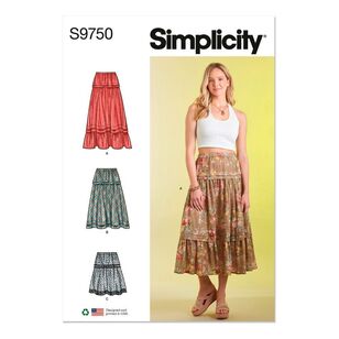 Simplicity Pattern S9750 Misses' Skirt in Three Lengths White