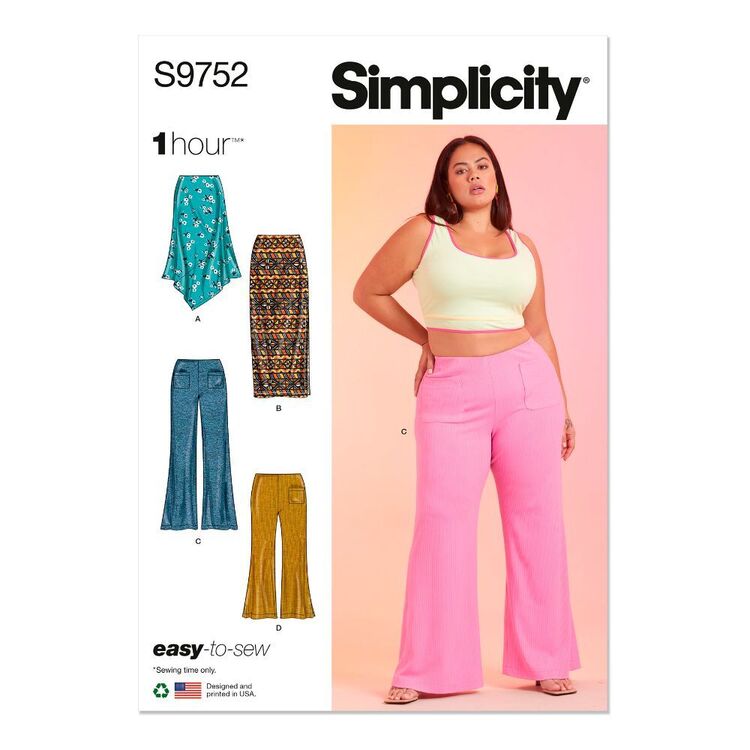 Simplicity S9752 Women's Knit Skirts & Pants in Two Lengths Pattern