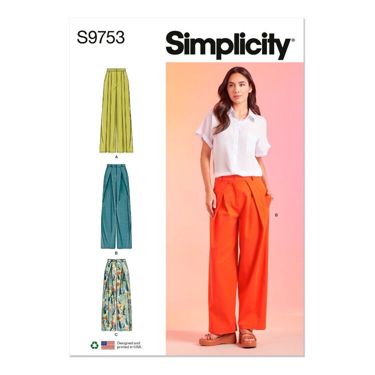Simplicity S9753 Misses' Front Pleated Pants Pattern