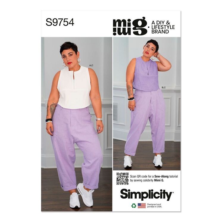 Simplicity Pattern S9754 Misses' Pants White