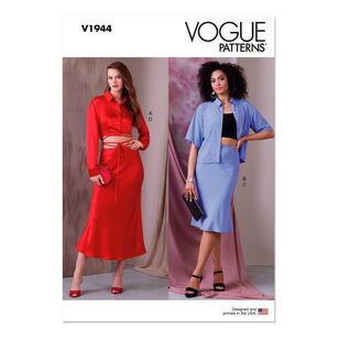 Vogue Pattern V1944 Misses' Tops and Skirts White