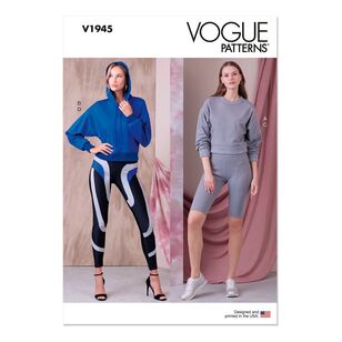 Vogue Pattern V1945 Misses' Knit Tops and Leggings White XS - XXL