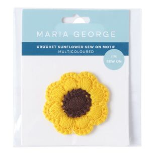 Maria George Crochet Sunflower Sew On Motif Multicoloured