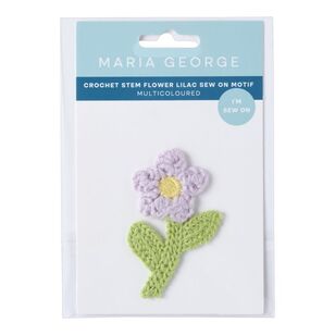 Maria George Crochet Stem Flower Sew On Motif Lilac Multicoloured