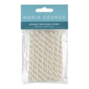 Maria George Beaded Trim Pearl Rows White 9 mm x 1 m