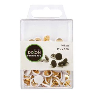 Dixon Drawing Pins 100 Pack White