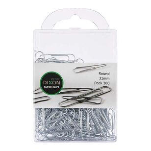 Dixon Paper Clips Round 200 Pack Silver 31 mm