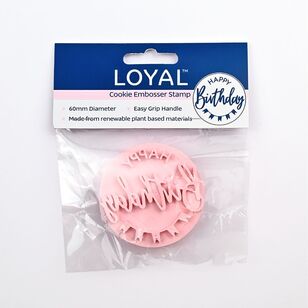 Loyal Happy Birthday Cookie Embosser Stamp Pink