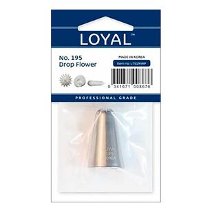 Loyal Number 195 Drop Flowers Stainless Steel Piping Tip Grey