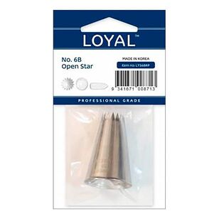 Loyal Number 6B Open Star Stainless Steel Piping Tip Grey