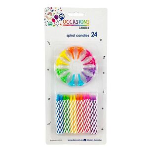Alpen Birthday Candles With Holders 24 Pack Multicoloured