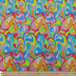Retro Swirl 150 cm Swimwear Fabric Multicoloured 150 cm