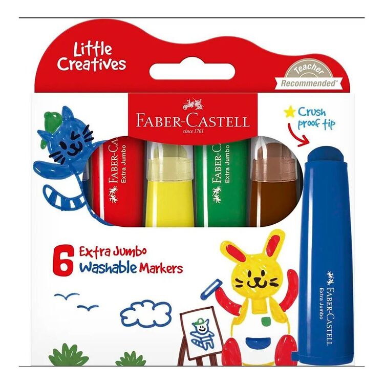 Faber-Castell Little Creatives Jumbo Squeezing Paint Brushes, 6 Colors, Paint Sticks for Kids Washable, Toddler Art Supplies, Non Toxic Paint and Brush in One, Kids Crafts Age 3 to 5 Faber-Castell Little Creatives Jumbo Squeezing Paint Brushes, 6 Colors, Paint Sticks for Kids Washable, Toddler Art Supplies, Non Toxic Paint and Brush in One, Kids Crafts Age 3 to 5