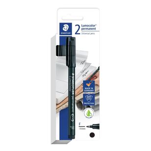 Staedtler Lumocol 0.6mm Permanent Pen 2 Pack Black 2 Pack