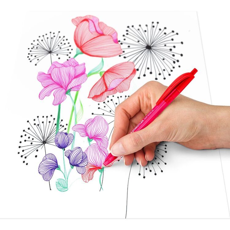 Staedtler Retractable Triangular Pens 8 Pack Multicoloured