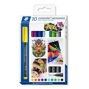 Staedtler Lumocol Permanent Markers 10 Pack Multicoloured