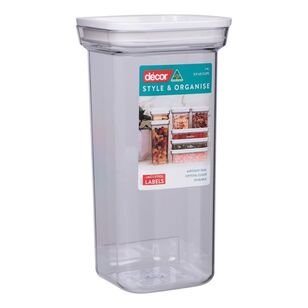 Decor Pantry Style and Organise 1.4 L square container Clear 1.4 L