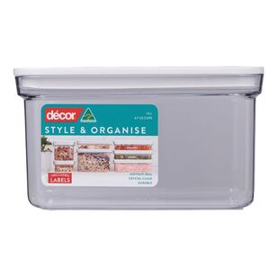 Decor Pantry Style and Organise 1.6 L oblong container Clear 1.6 L