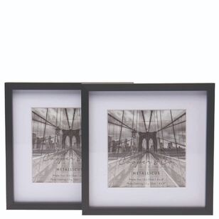 Cooper & Co 2 Pack 15 x 15 cm Platinum Metallic Frames Black 15 x 15 cm