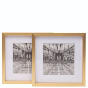 Cooper & Co 2 Pack 15 x 15 cm Platinum Metallic Frames Gold 15 x 15 cm
