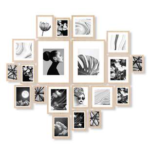 Cooper & Co 20 Pack Gallery Photo Frames Oak 43 x 33 x 14.2 cm